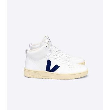 White/Blue Women's Veja V-15 CWL High Tops | AU 370UZG